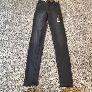 Levis Mile High Super Skinny Jeans Womens 0 25x30 Faded Black High Rise Stretch